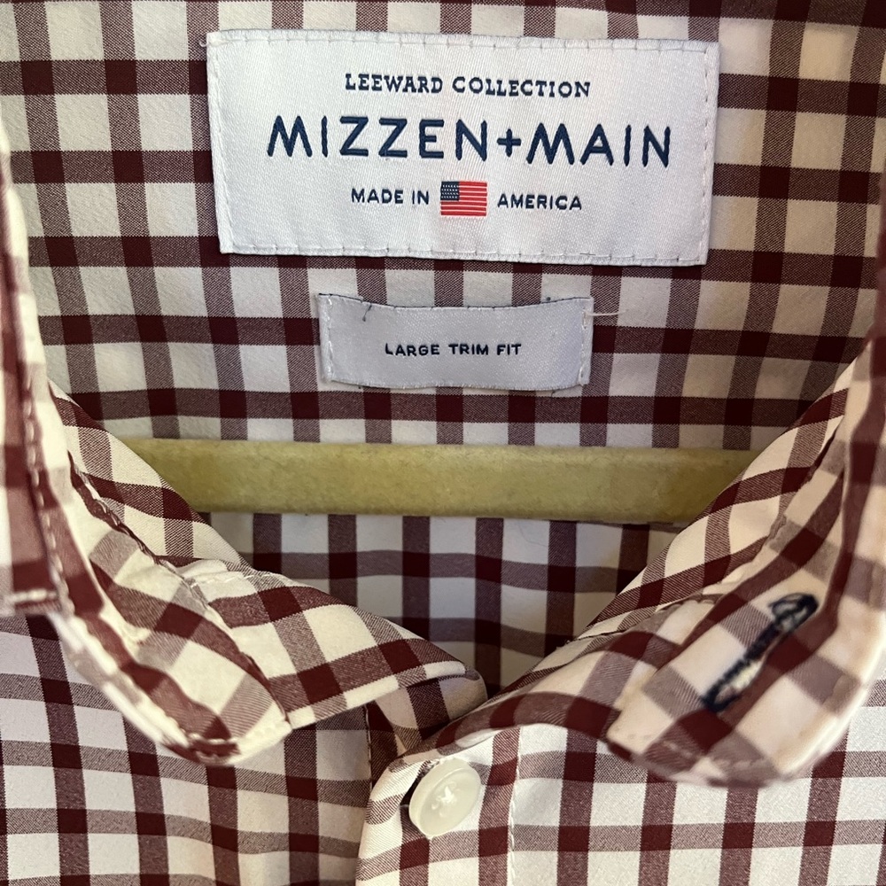Mizzen + Main Men’s Leeward Collection Dress Shirt Trim Fit Large